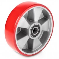VHB-A02 Ruote guida in poliuretano rosso su cerchi in alluminio, fornitura 1 pezzo